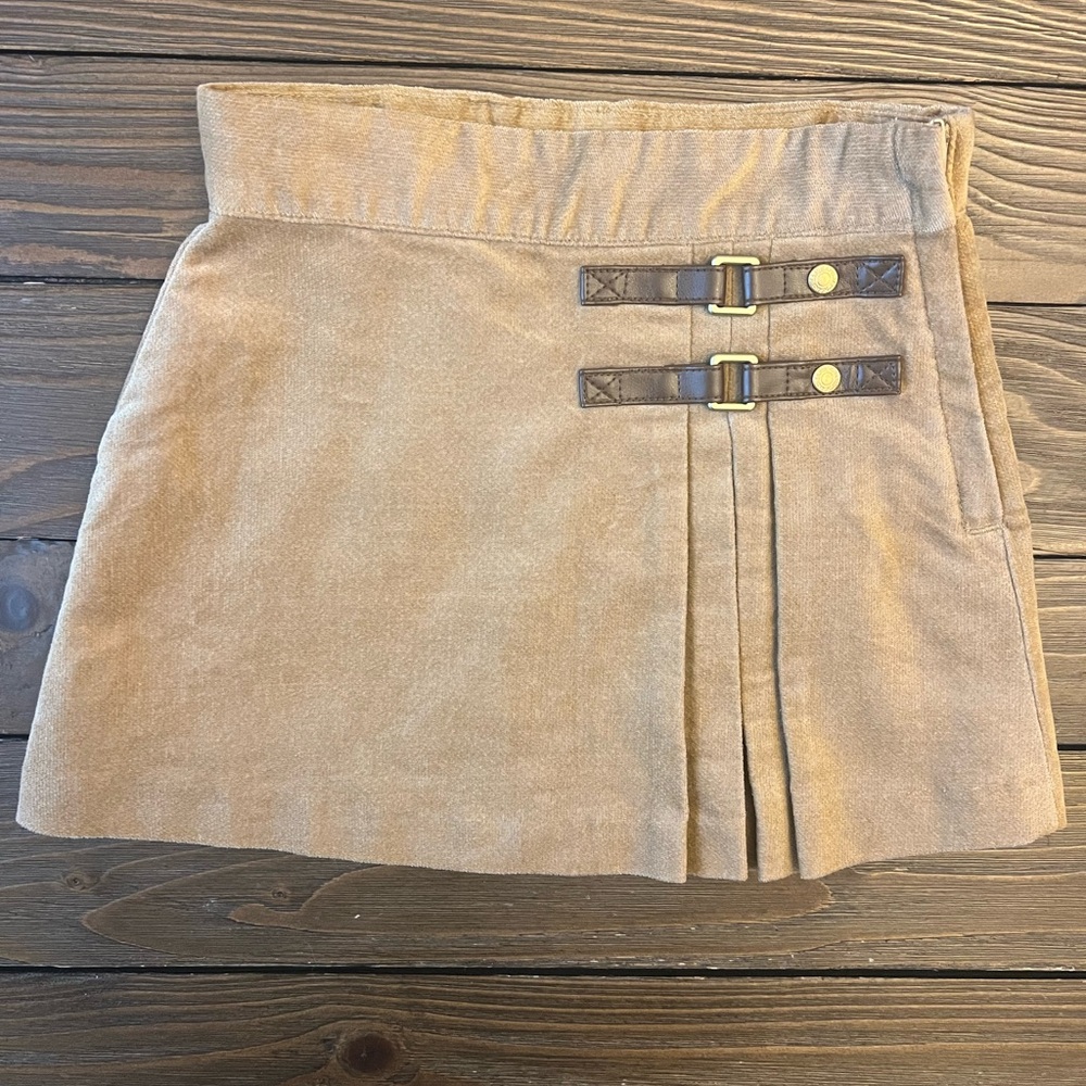 Janie & Jack Stylish Tan Skirt with Buckle Detail